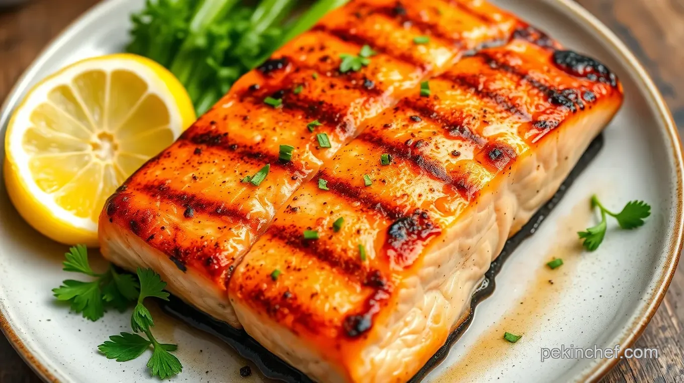 Grilled Lemon Herb Salmon with Garlic Butter Glaze