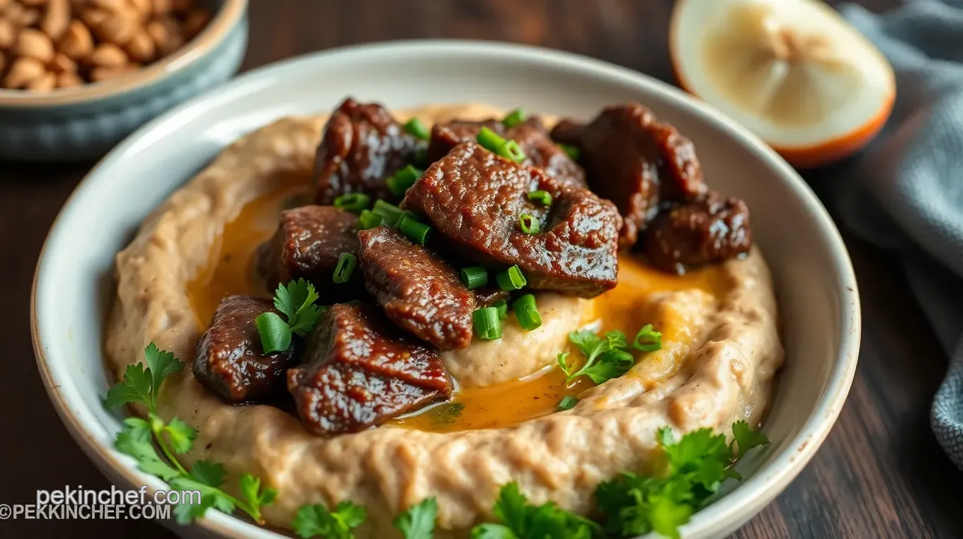 Slow Cooked Short Rib Hummus Delight