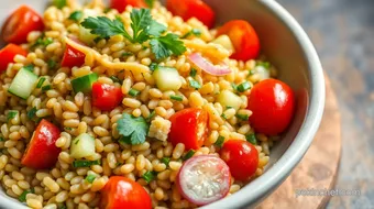 Cooked Farro Verde Delightful Salad recipe card