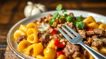 Philly Cheesesteak Tortellini: The Ultimate Comfort Food Delight! recipe card