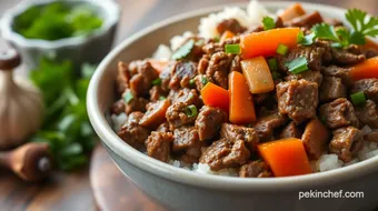 Easy & Delicious Quick Beef Bowl with Flavorful Veggies: 10-Minute Meal! recipe card