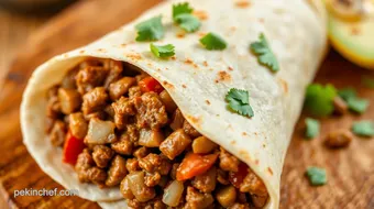 Quick Burrito with Flavorful Beef Filling recipe card