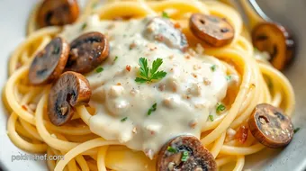 How to Make My Quick Creamy Mushroom Fettuccine Delight in 25 Minutes recipe card