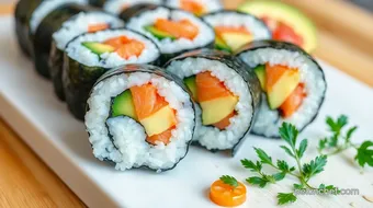 How to Roll Fresh Salmon Saki Maki Sushi Delight: My Ultimate Recipe recipe card