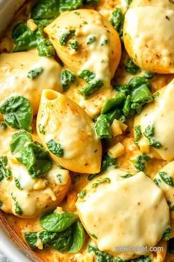 Creamy Spinach and Ricotta Stuffed Shells presentation