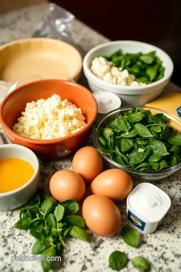 Quiche du Jour - Spinach and Feta Cheese ingredients