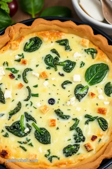 Quiche du Jour - Spinach and Feta Cheese presentation