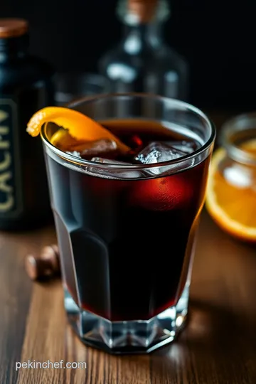 Black Manhattan Cocktail Recipe presentation