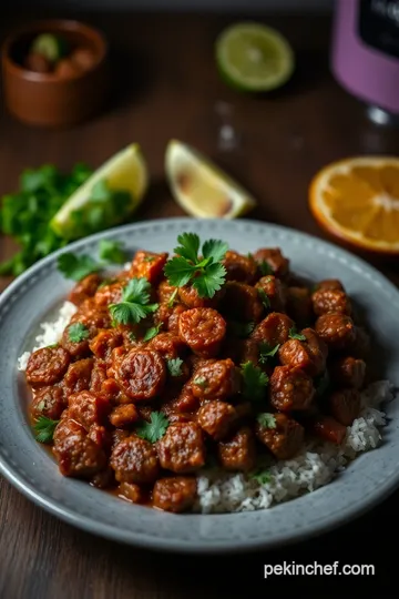 Cilantro Lime Carne Asada with Spicy Chilis presentation