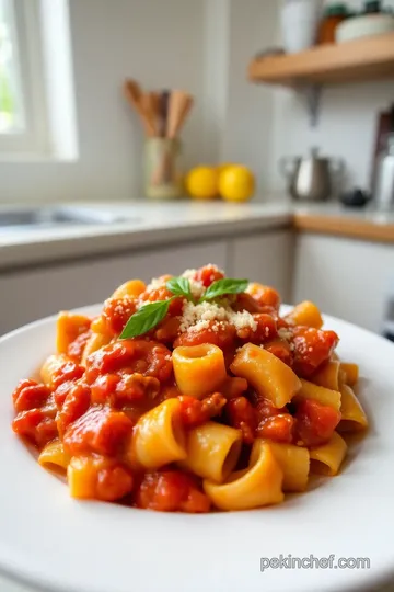 Tortiglioni with Tangy Tomato Sauce steps