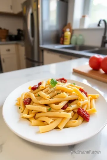 Creamy Mezzi Rigatoni with Spinach and Sun-Dried Tomatoes steps