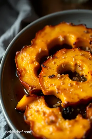 Crispy Roasted Koginut Squash with Maple Glaze presentation