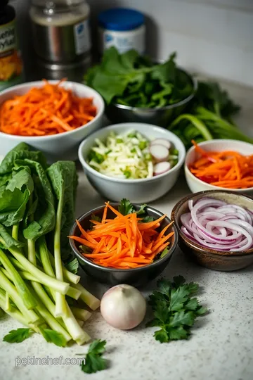 Crunchy Takana Salad with Sesame Dressing ingredients