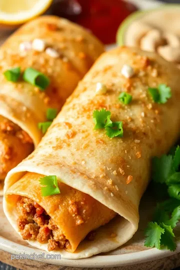 Fried Beef Chimichangas Crispy Delight presentation