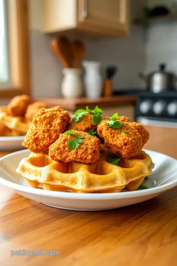 Crispy Baked Fried Chicken Waffles with Maple Yogurt Drizzle steps