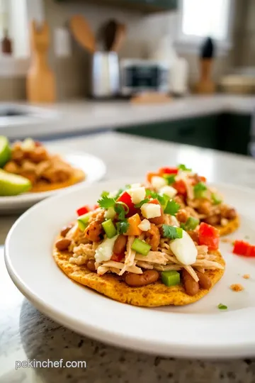 Crispy Fried Corn Tostadas with Savory Toppings steps