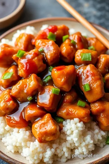 Fried Manchu Chicken with Tangy Sauce presentation