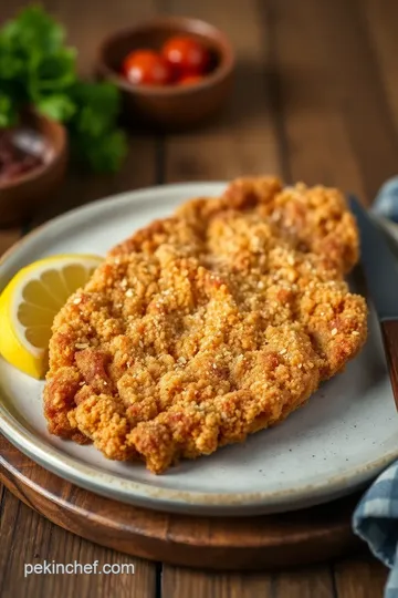 Fried Veal Schnitzel - Crispy & Delicious presentation