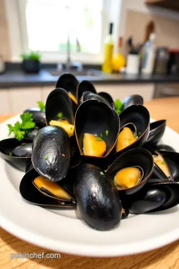 Garlic Butter Black Mussels with White Wine steps