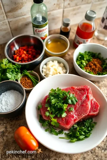 Grill Flank Steak with Vibrant Marinade ingredients