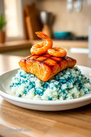 Grilled Salmon with Unique Blue Sushi Rice steps