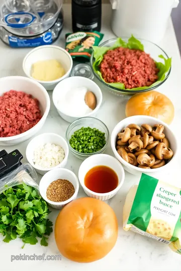 Mushroom-Loaded Grilled Beef Burgers ingredients