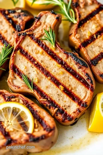 Grilled Pork Chops with Lemon Zest presentation