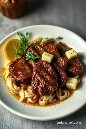 Juicy Baseball Steak with Garlic Herb Butter presentation