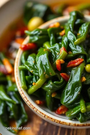 Tangy Karashi Takana - Pickled Mustard Greens presentation