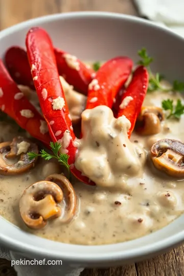 Langostino Mushroom Sour Cream Gravy presentation