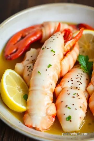 Garlic Butter Langostino with Lemon Herb Rice presentation