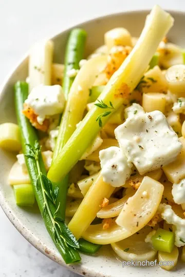 Sautéed Leeks with Creamy Goat Cheese Delight presentation