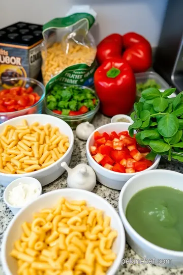 Sautéed Pasta with Veggies & Cheesy Goodness ingredients