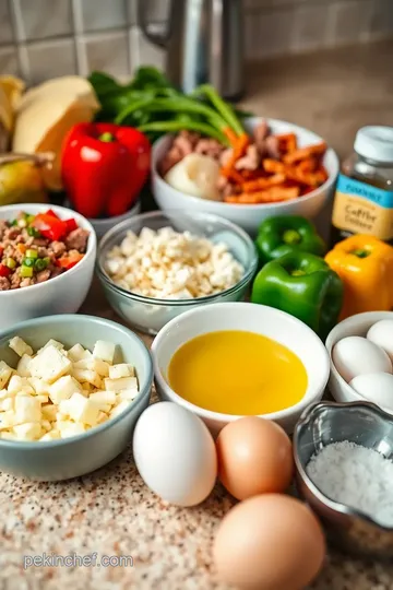 Canned Corned Beef Hash with Bell Peppers and Eggs ingredients