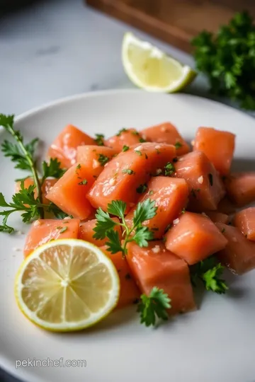 Zesty Salmon Crudo with Citrus and Herbs presentation