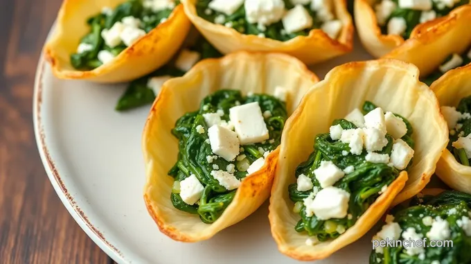 Crispy Fillo Shells with Savory Spinach and Feta Filling