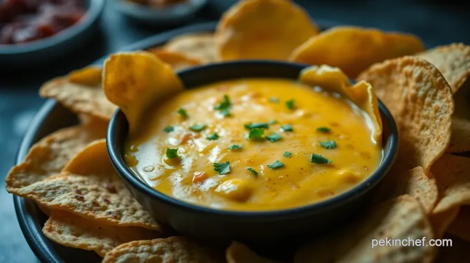 Decadent Queso Dip with Homemade Tortilla Chips