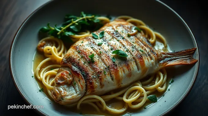 Pan-Seared Bronzini with Lemon Herb Sauce