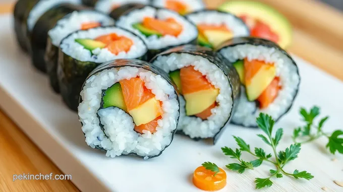 Roll Fresh Salmon Saki Maki Sushi Delight