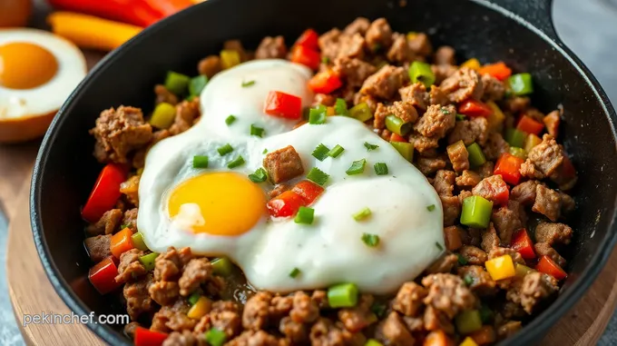 Canned Corned Beef Hash with Bell Peppers and Eggs